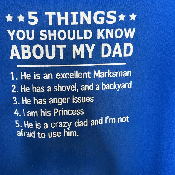 Five Things to Know about My Dad Blue Hoodie Small - Picture 5 of 9